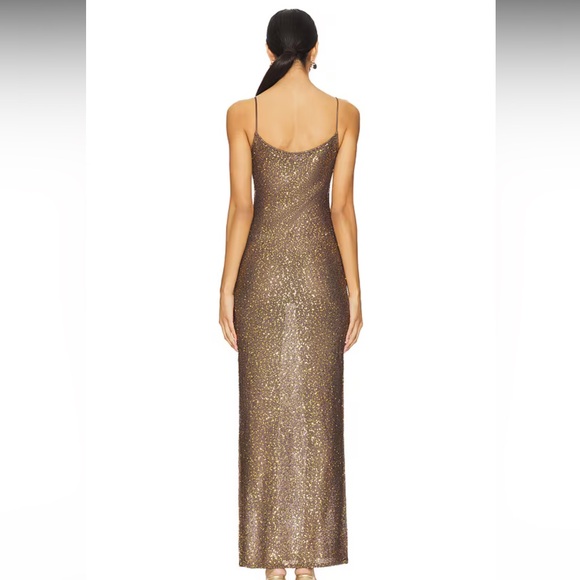 Lovers & Friends Ross’s Maxi Dress Brown Sz L - Picture 3 of 7